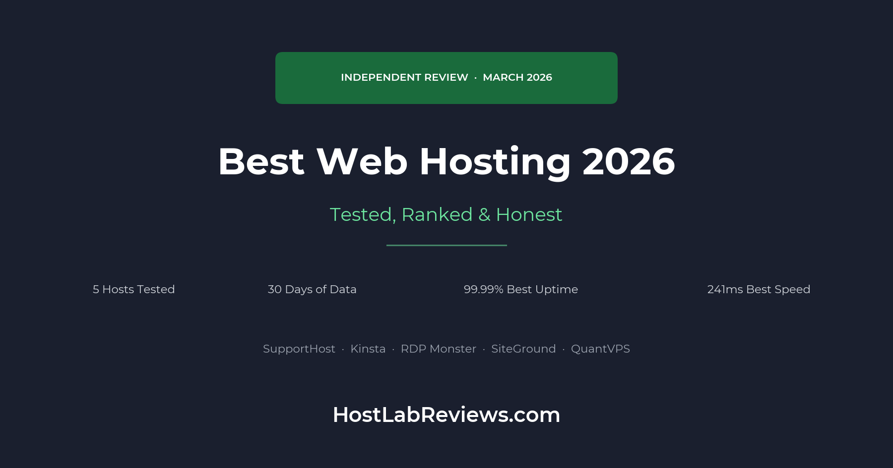 Best Web Hosting 2026: 5 Hosts Tested & Ranked | HostLab